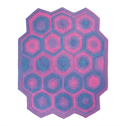 Red Heart Coral Hexagon Crochet Blanket Single Size