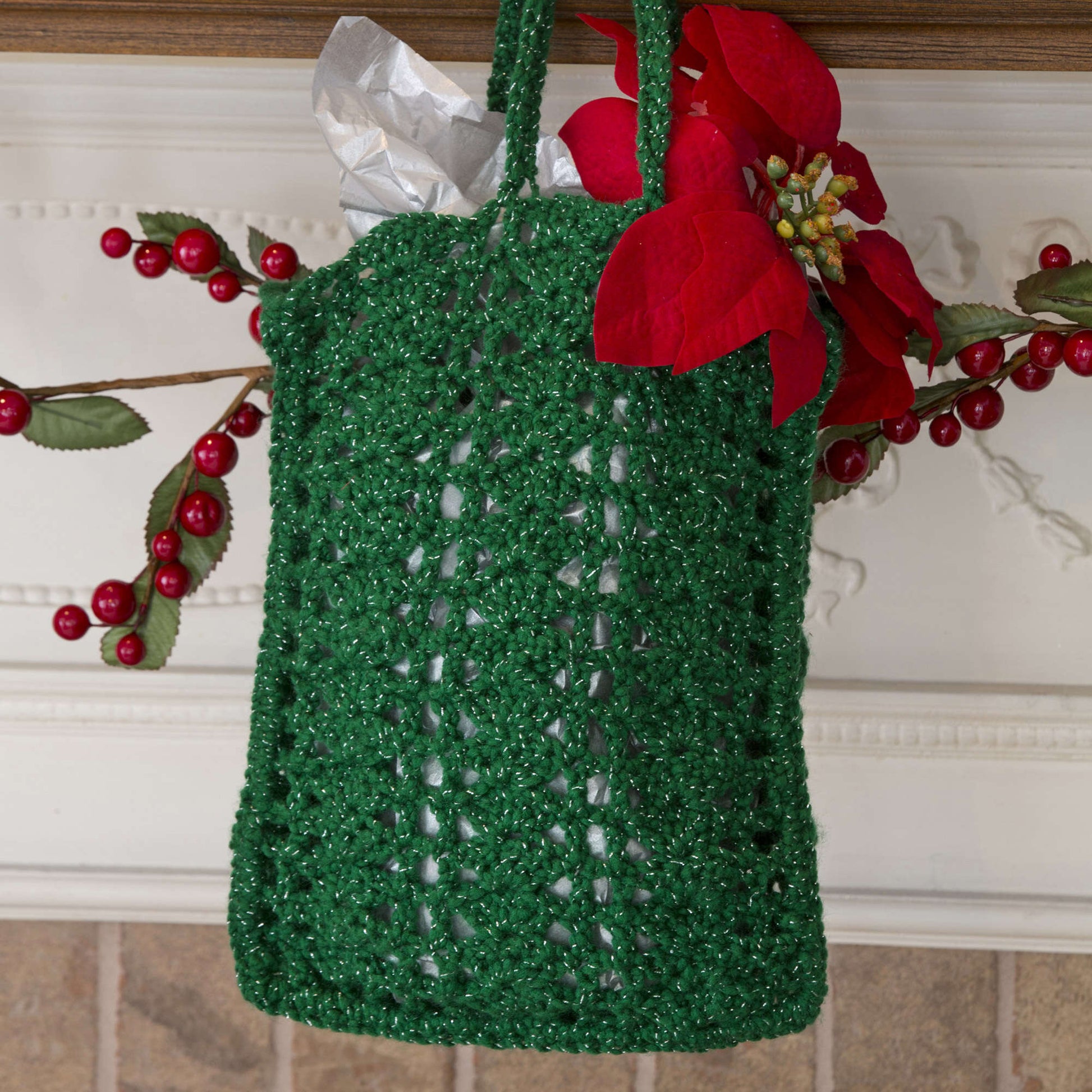 Free Red Heart Nick Of Time Gift Bag Crochet Pattern