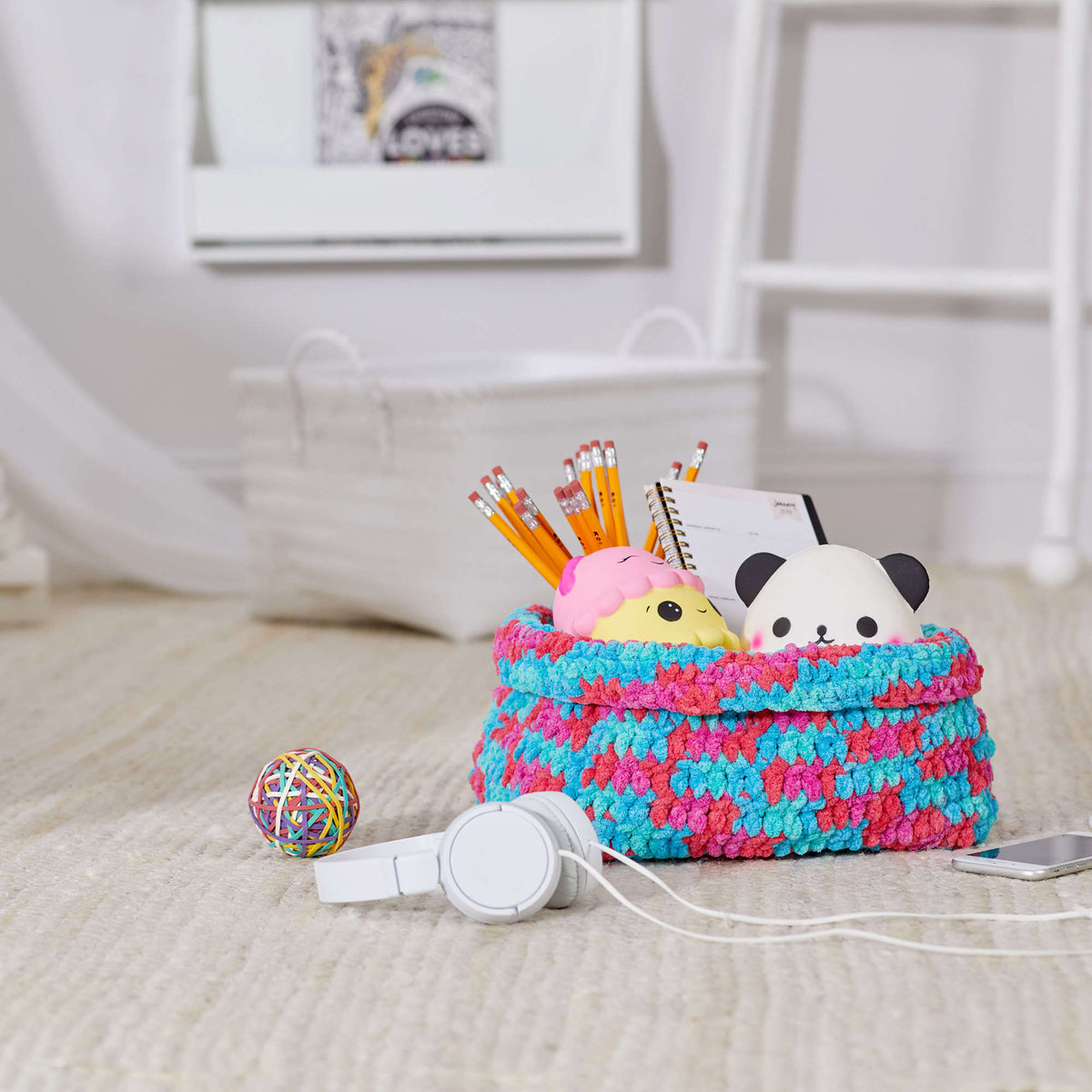 Crochet Basket made in Red Heart Sweet Home Yarn