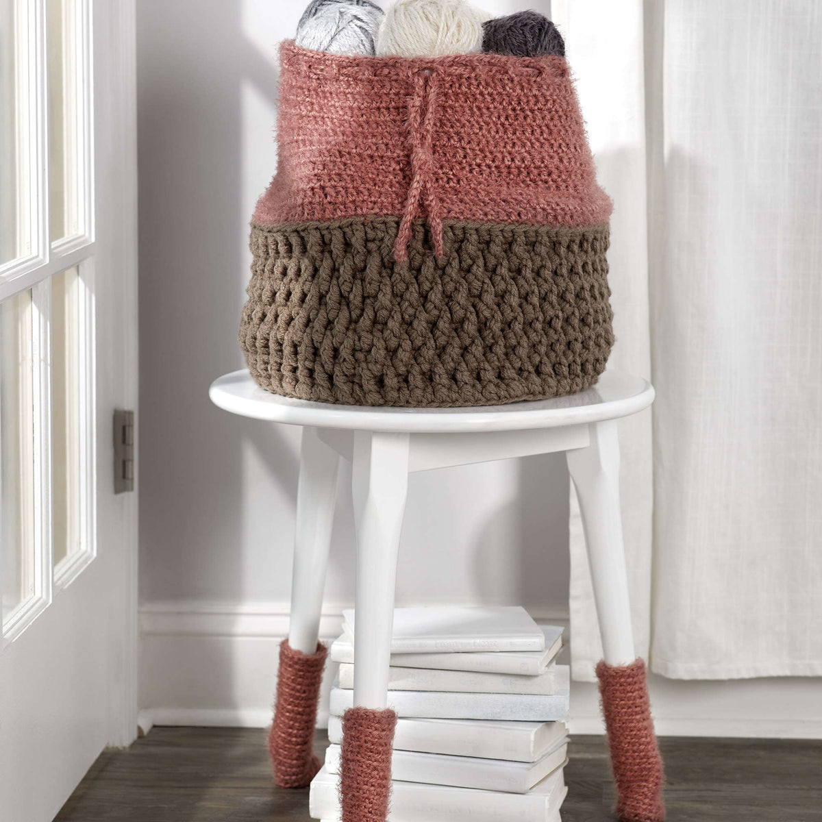 Crochet Basket made in Red Heart With Love Yarn