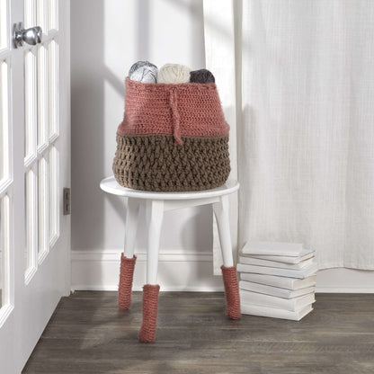 Red Heart Crochet Drawstring Basket Crochet Basket made in Red Heart With Love Yarn