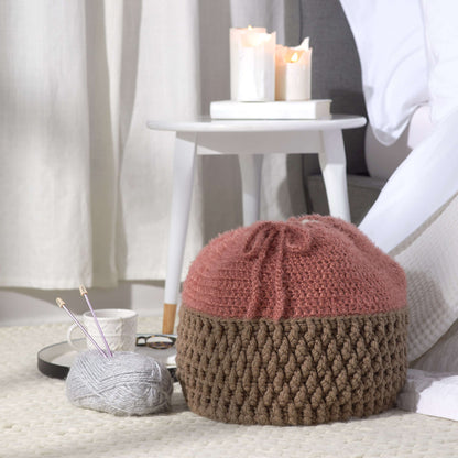 Red Heart Crochet Drawstring Basket Crochet Basket made in Red Heart With Love Yarn