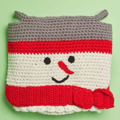 Red Heart Crochet Snowman Basket Crochet Basket made in Red Heart With Love Yarn