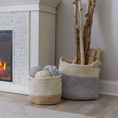 Red Heart Crochet Color-Block Baskets L