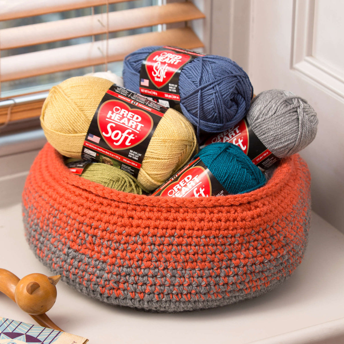 Crochet Basket made in Red Heart Super Saver Yarn