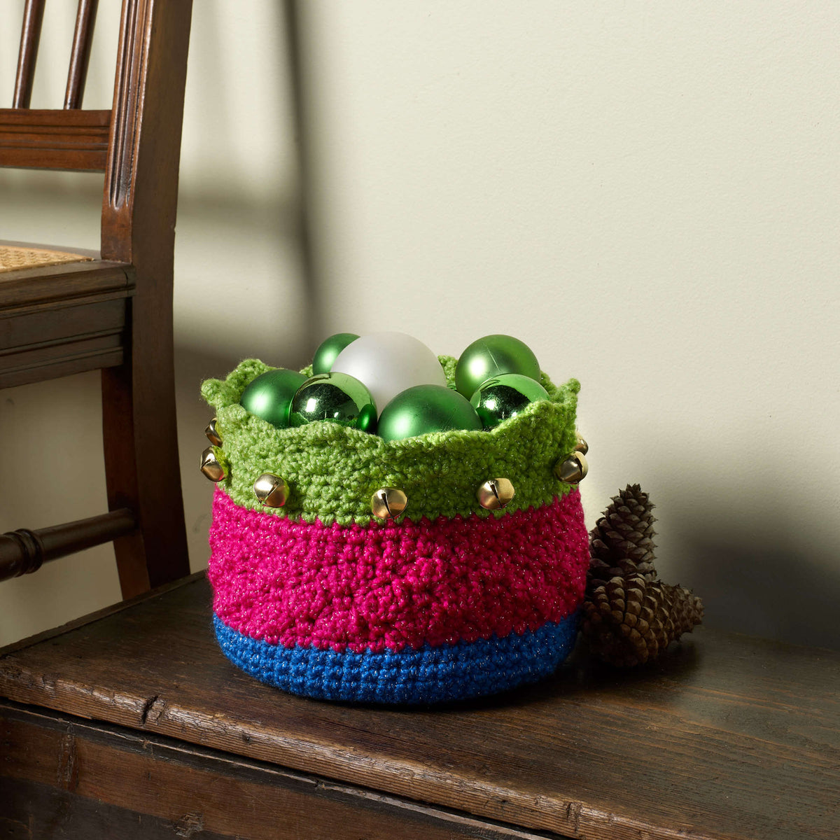 Crochet Basket made in Red Heart Celebration Yarn