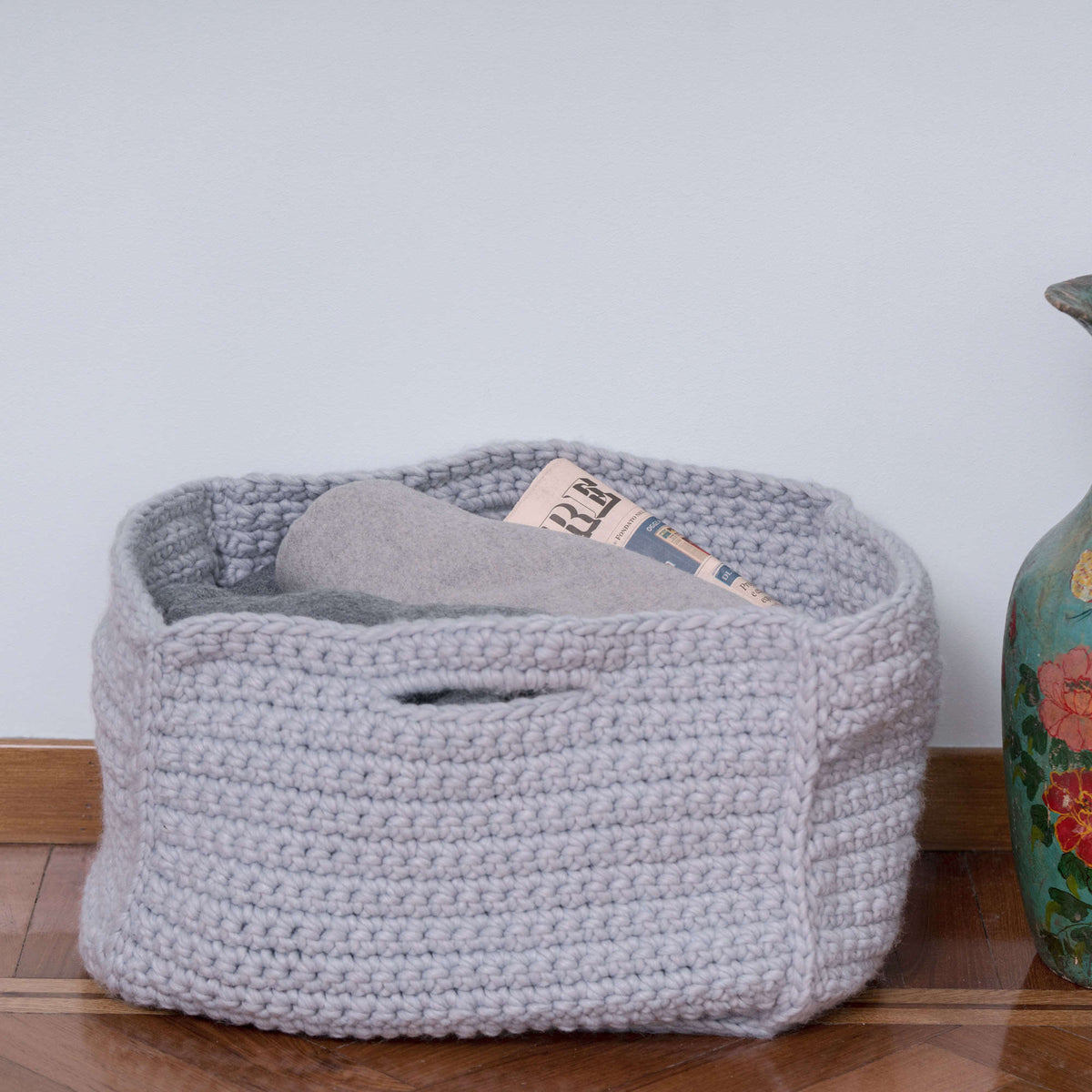 Crochet Basket made in Red Heart An Italian Story Ora Yarn