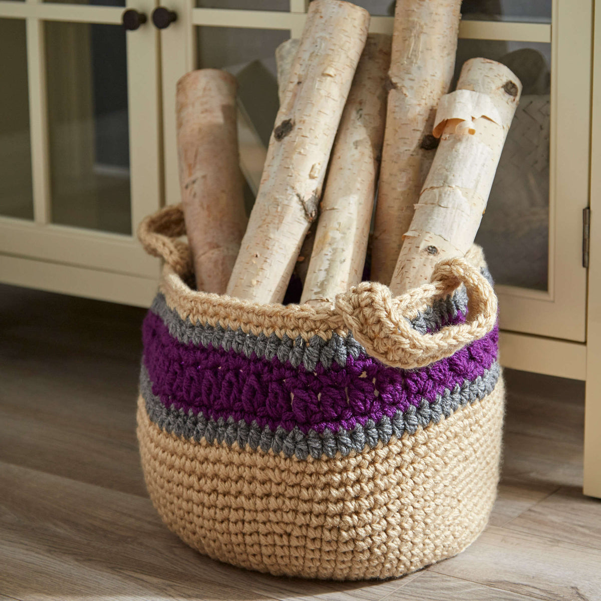 Crochet Basket made in Red Heart Super Saver Chunky Yarn