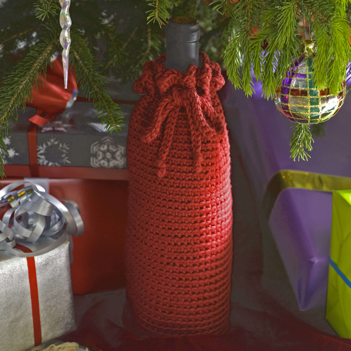 Crochet Cozy made in Red Heart Bamboo Wool Yarn