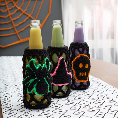 Red Heart Crochet Halloween Spider Drink Cozy Crochet Cozy made in Red Heart Super Saver Yarn