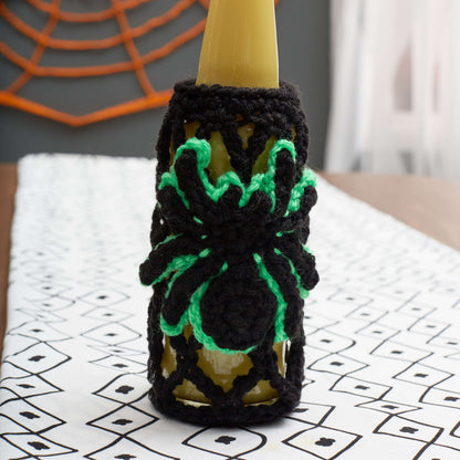 Red Heart Crochet Halloween Spider Drink Cozy Crochet Cozy made in Red Heart Super Saver Yarn