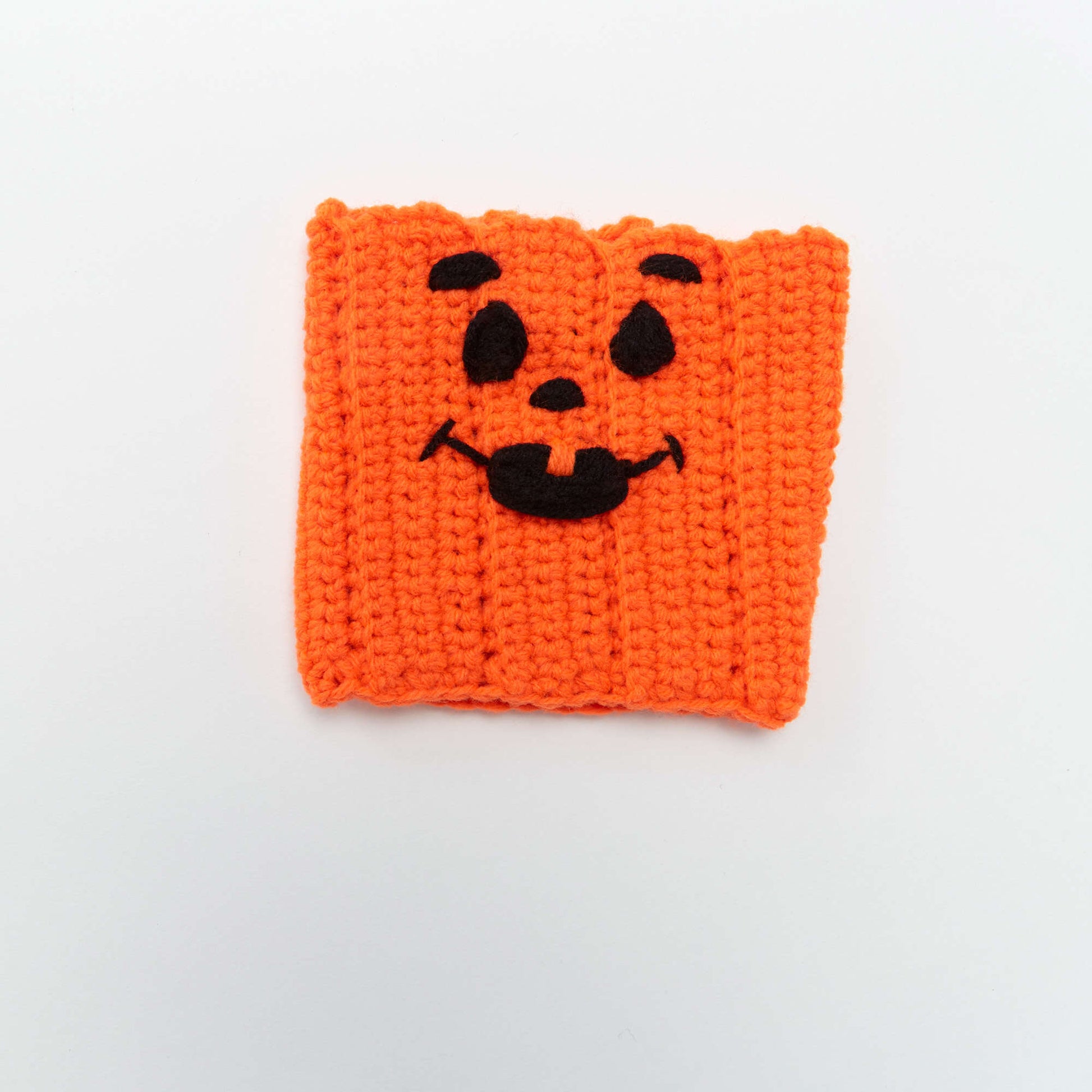 Free Red Heart Crochet Spooky Pumpkin Jar Cozy Pattern