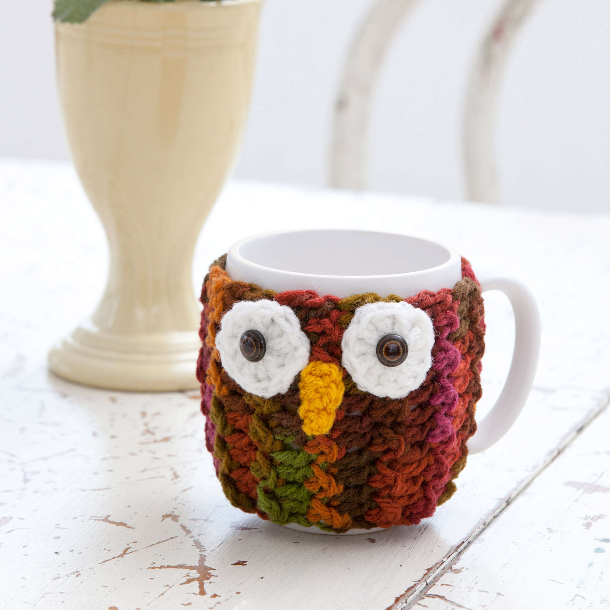 Free Easy Red Heart Owl Mug Wrap Crochet Pattern Yarnspirations