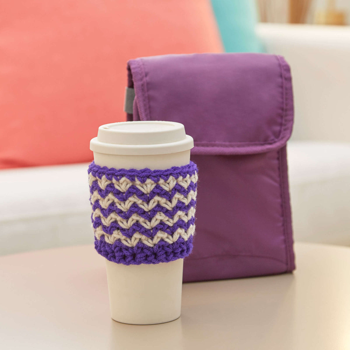 Crochet Cozy made in Red Heart Super Saver Yarn