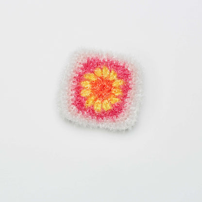 Red Heart Crochet Flower Granny Square Scrubby Crochet Scrubby made in Red Heart Scrubby Sparkle Yarn