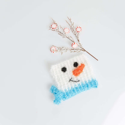 Red Heart Crochet Snowman In the Square Scrubby Crochet Scrubby made in Red Heart Scrubby Sparkle Yarn