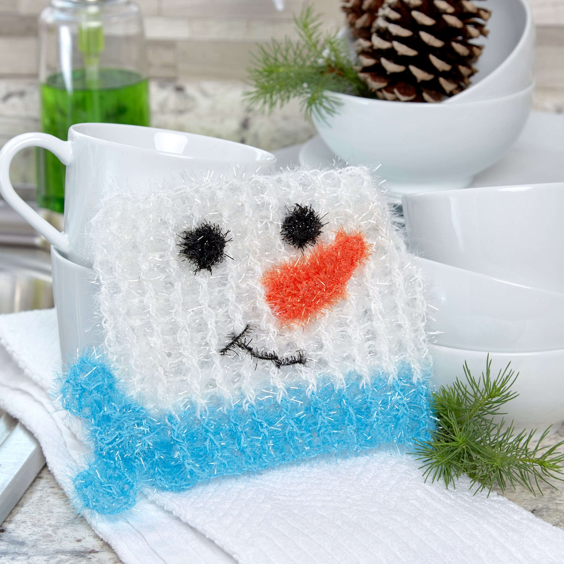 Free Red Heart Crochet Snowman In The Square Scrubby Pattern