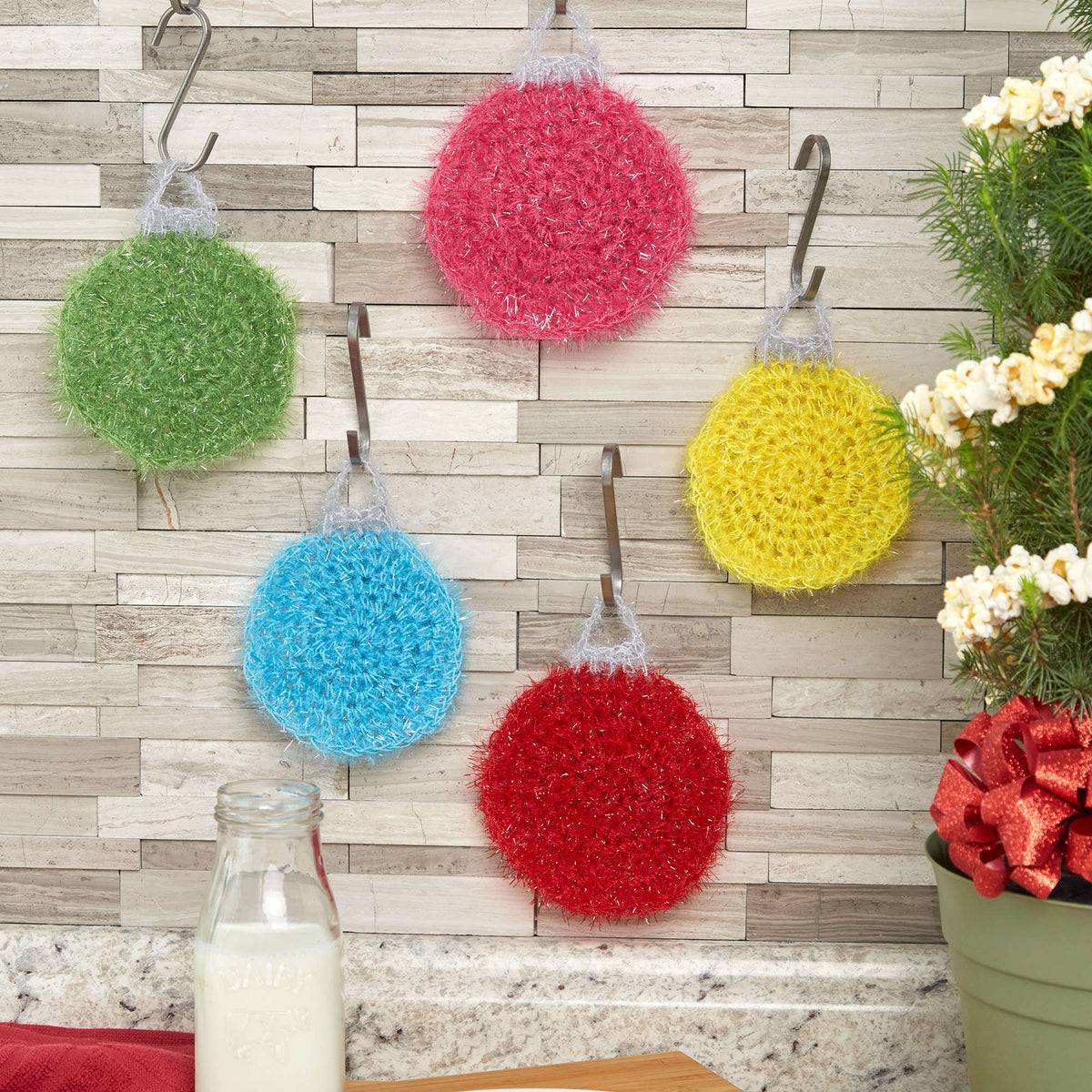 Crochet Scrubby made in Red Heart Scrubby Sparkle Yarn