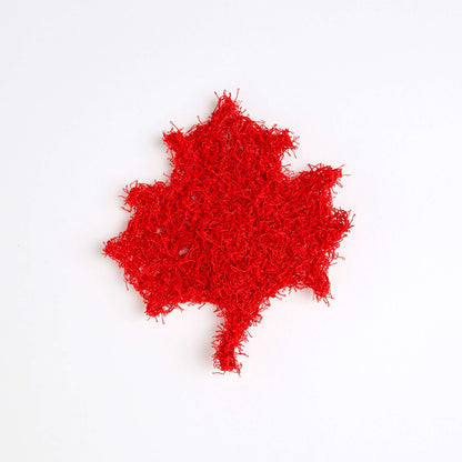 Red Heart Crochet Maple Leaf Scrubby Crochet Dishcloth made in Red Heart Scrubby Yarn