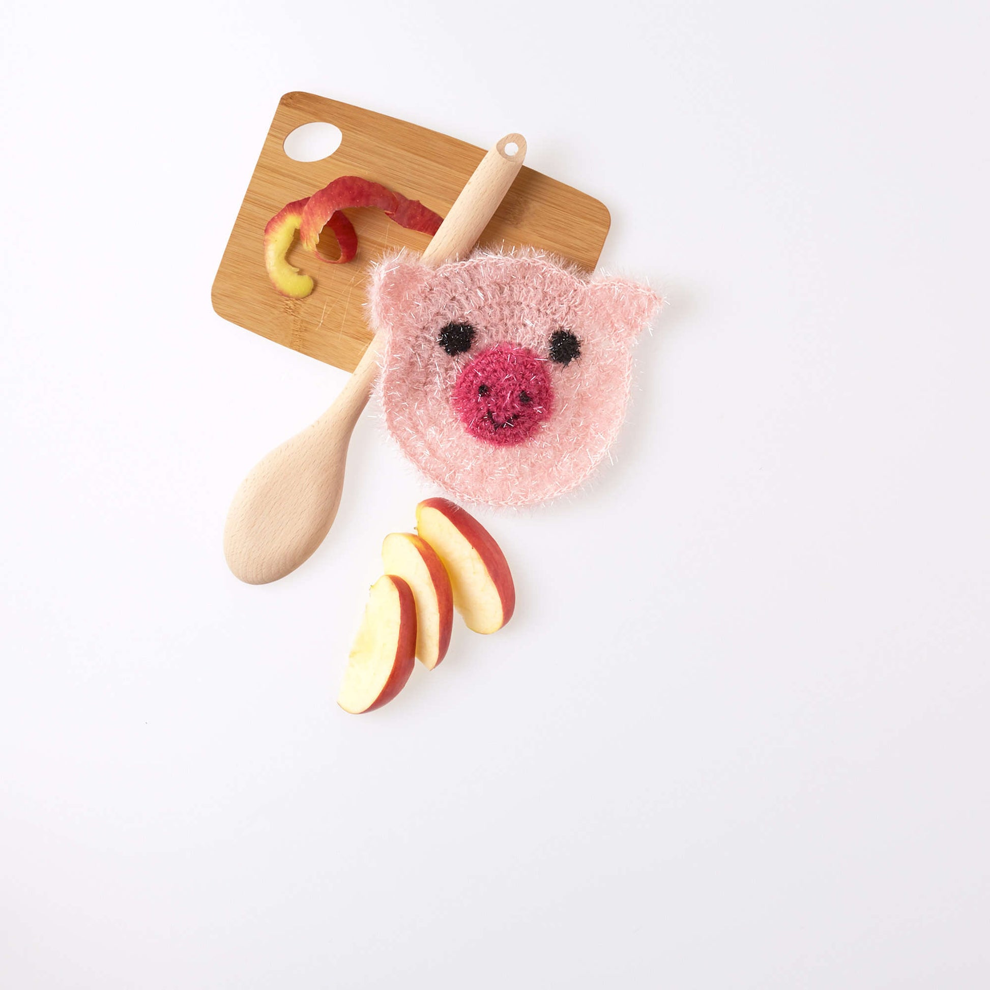 Free Red Heart Sparkle Pig Scrubby Pattern