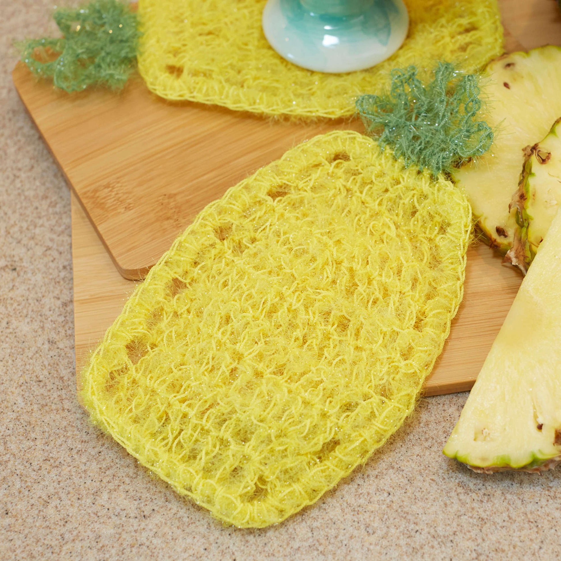 Free Red Heart Pineapple Scrubby Dishcloth Crochet Pattern