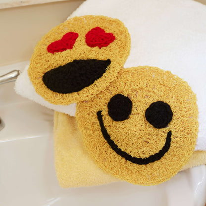 Red Heart Crochet Happy Face Scrubby Emoticons Crochet Scrubby made in Red Heart Scrubby Yarn