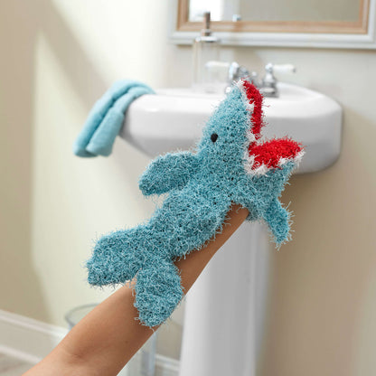 Red Heart Crochet Shark Puppet Scrubby Crochet Scrubby made in Red Heart Scrubby Yarn