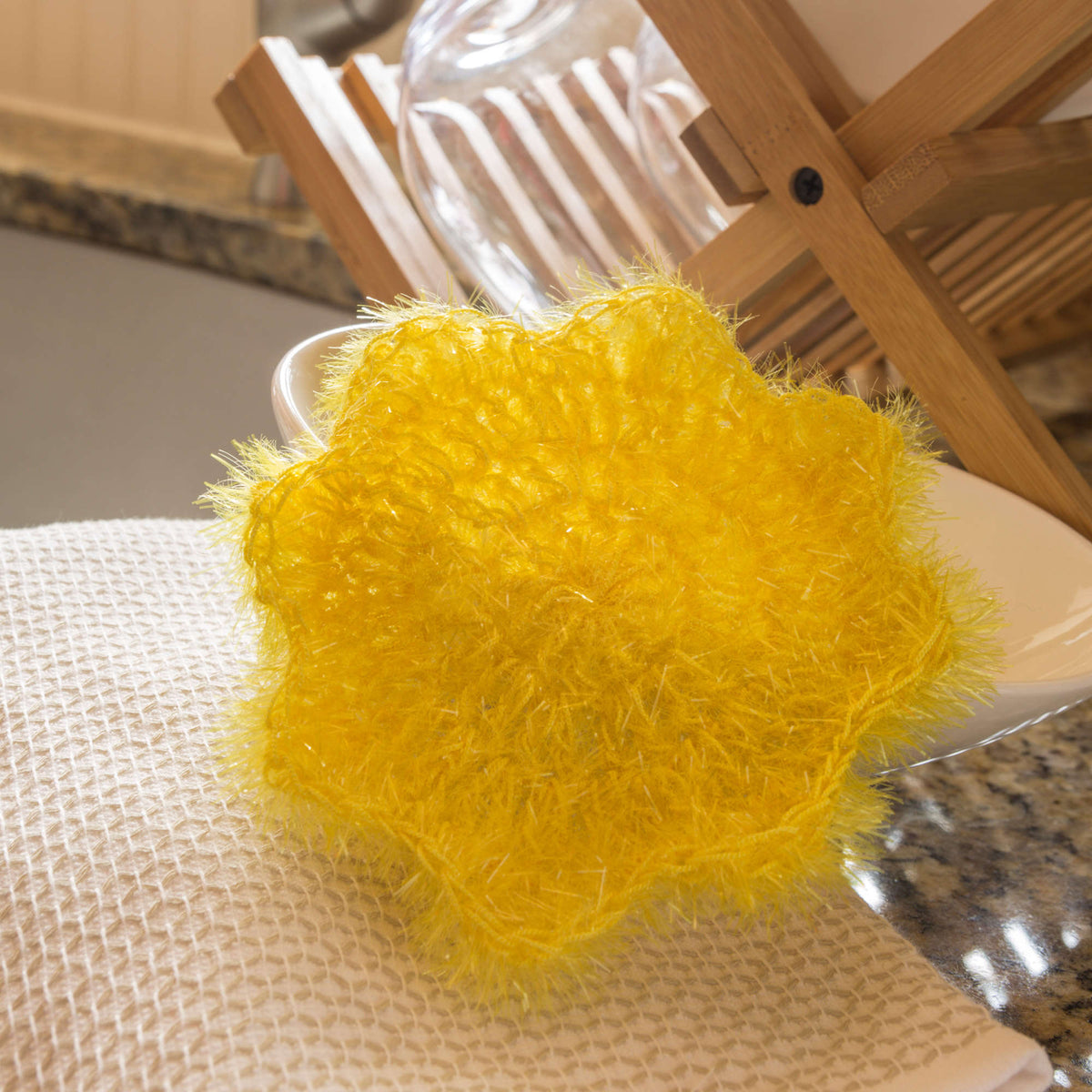 Crochet Scrubby made in Red Heart Scrubby Sparkle Yarn