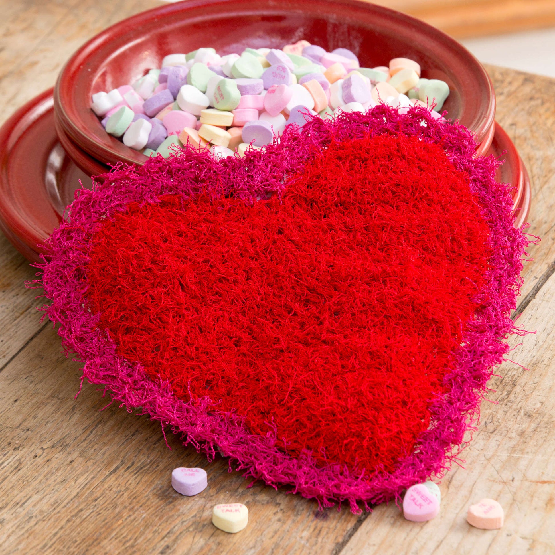 Free Red Heart Valentine Scrubby Crochet Pattern