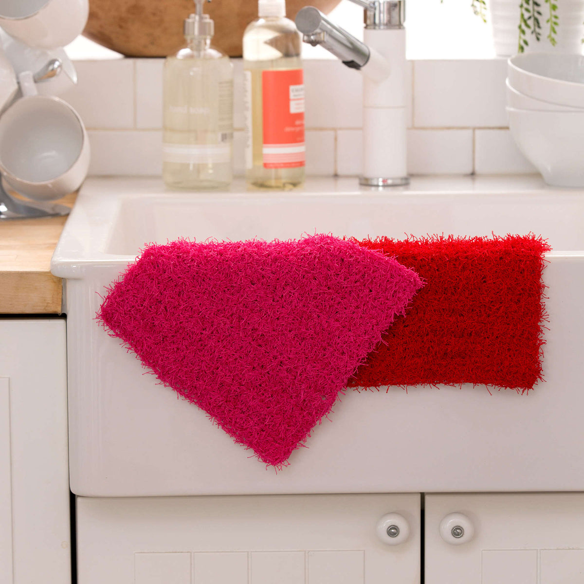 Crochet Dishcloth made in Red Heart Scrubby Yarn