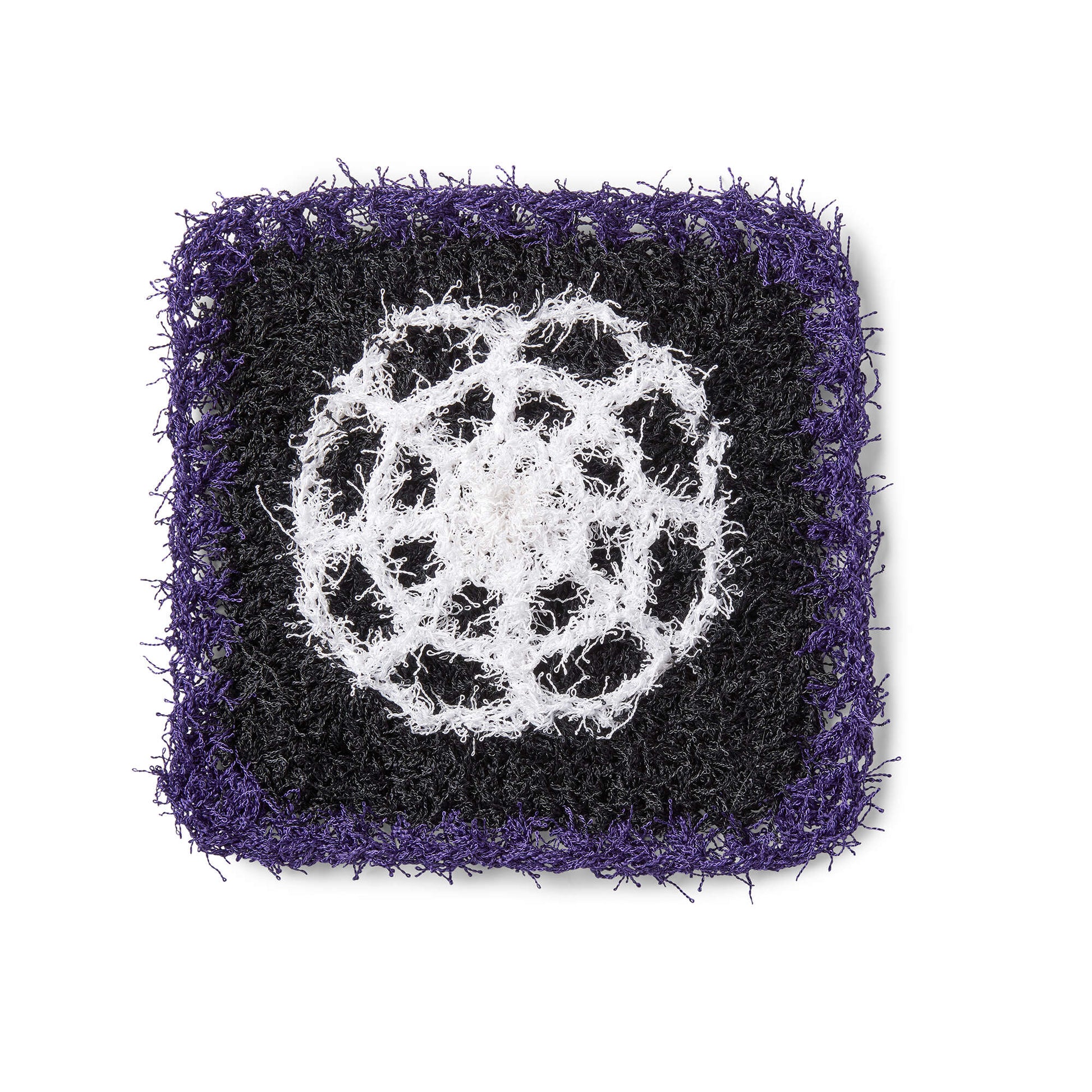 Free Red Heart Crochet Spooky Spider Web Scrubby Pattern