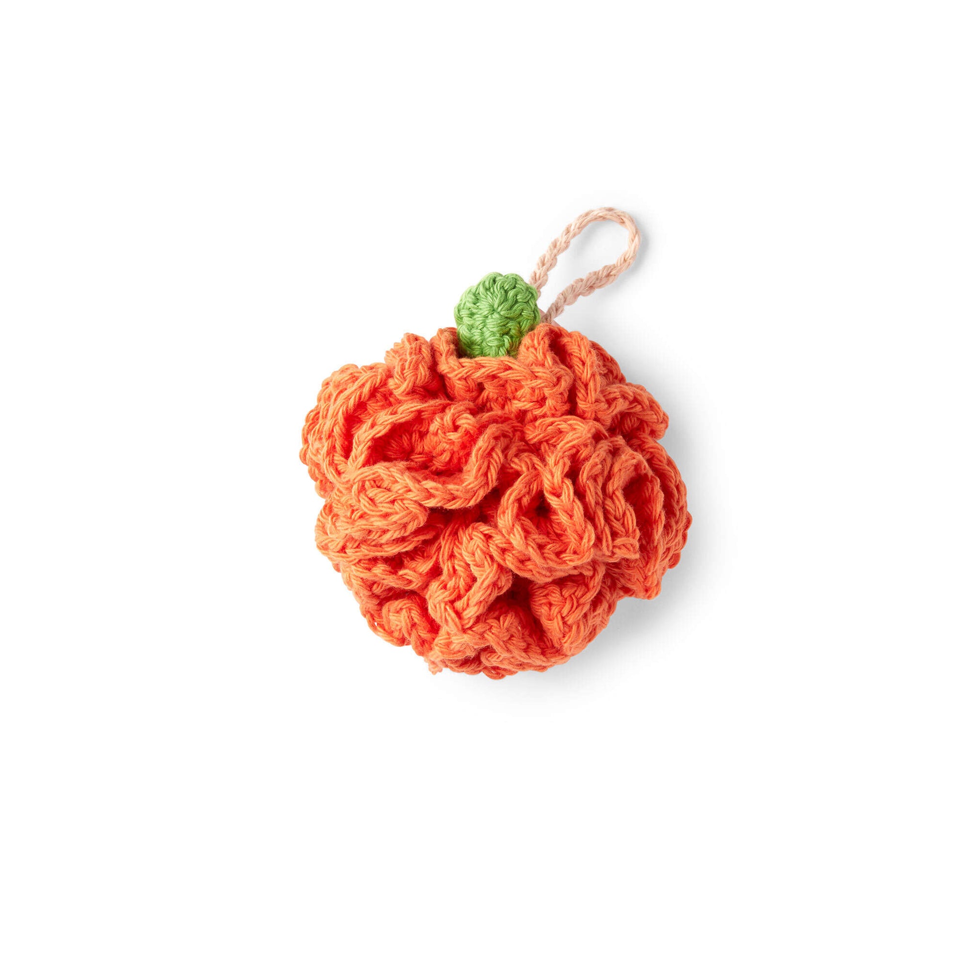 Free Red Heart Pumpkin Pouf Scrubby Crochet Pattern