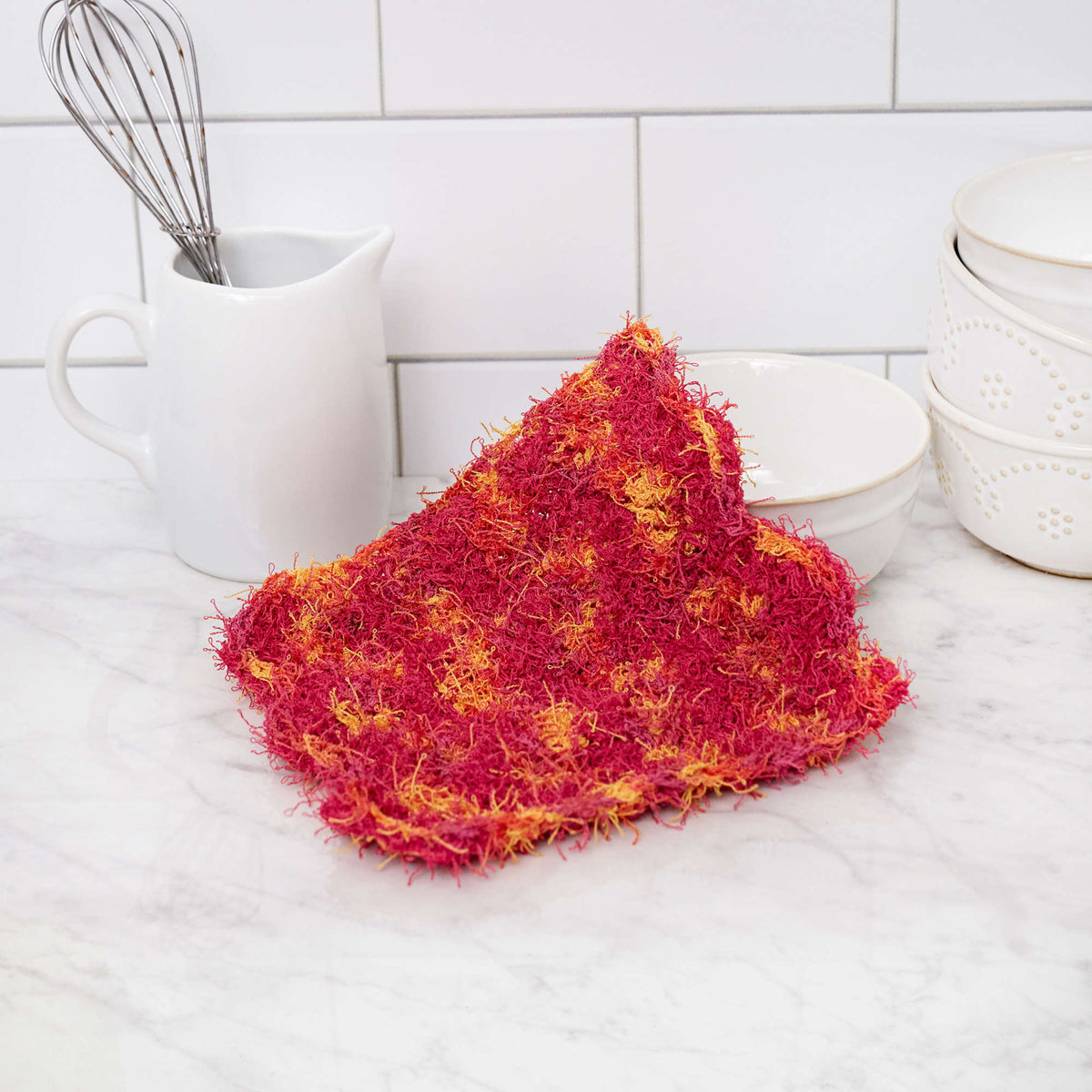 Crochet Dishcloth made in Red Heart Scrubby Yarn
