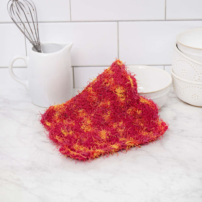 Red Heart Zigzag Crochet Dishcloth Crochet Dishcloth made in Red Heart Scrubby Yarn