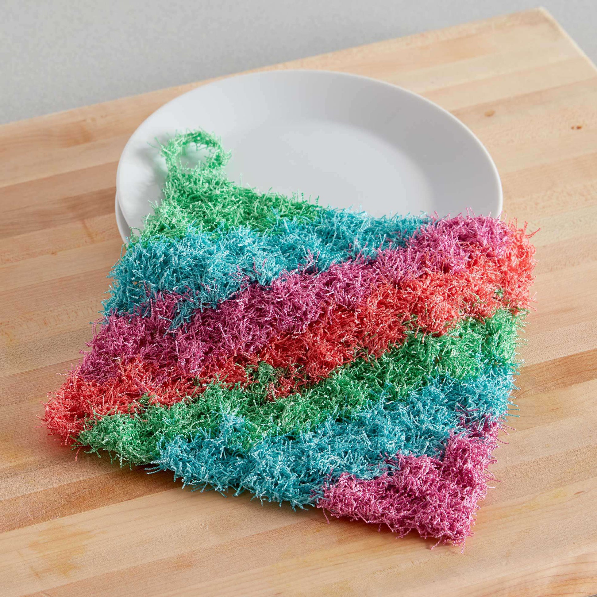 EASY Crochet Dishcloth Pattern (using Red Heart Scrubby Yarn!)