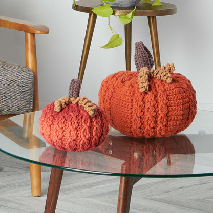 Red Heart Braided Crochet Pumpkins Crochet Holiday Décor made in Red Heart Super Saver Ombre Yarn