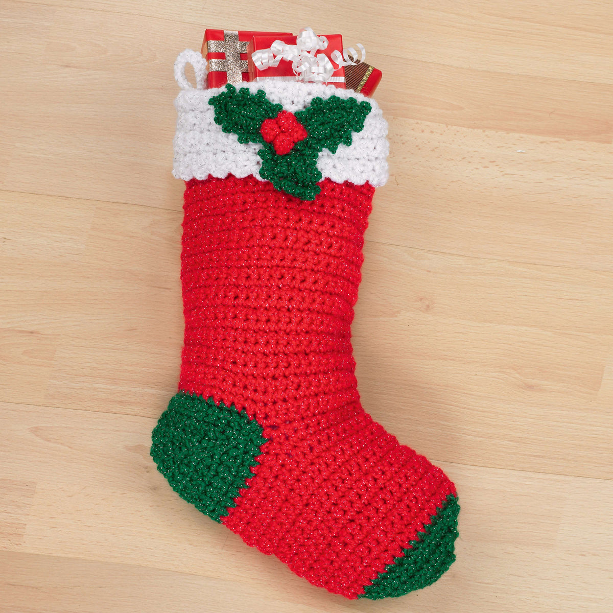 Crochet Stocking made in Red Heart Super Saver Yarn