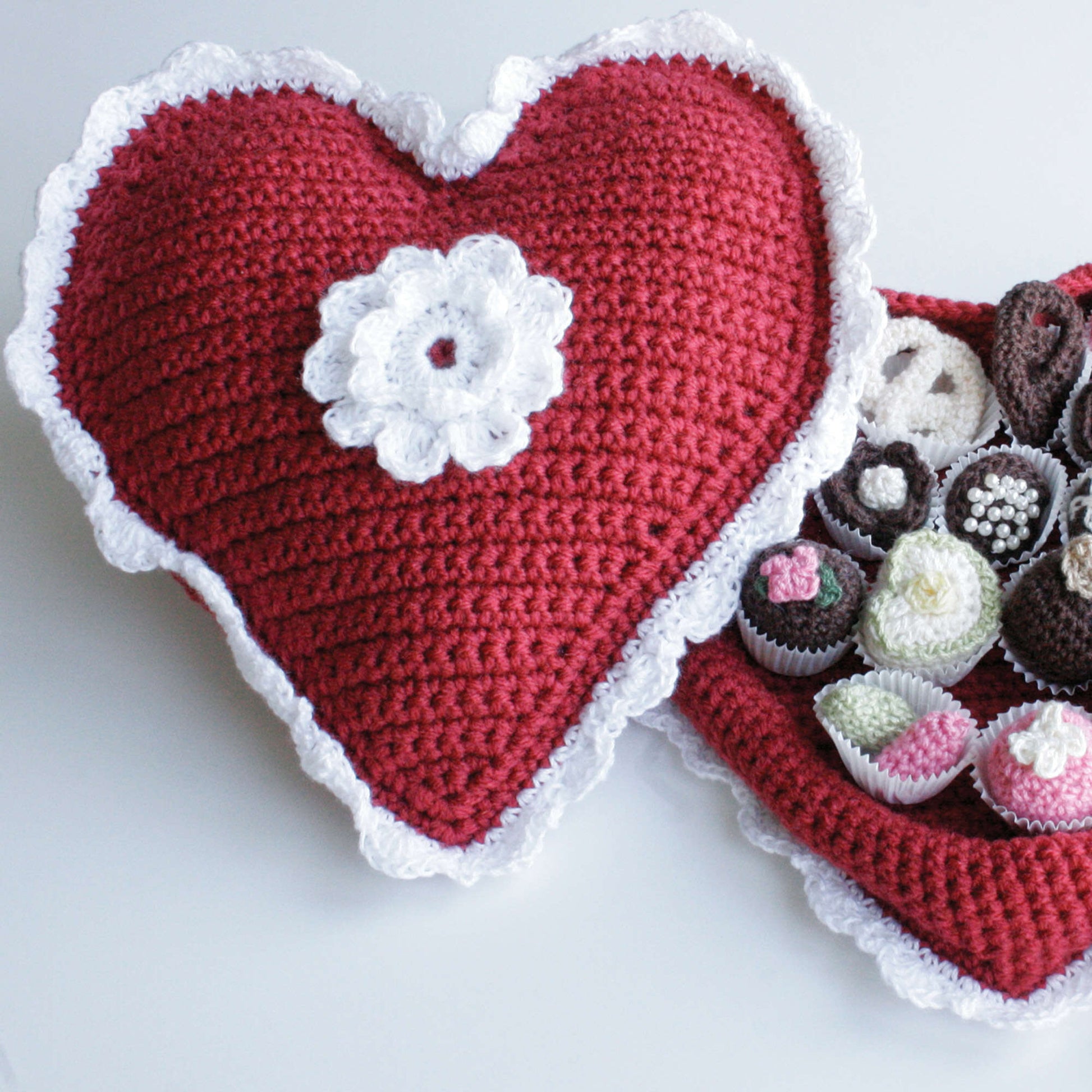Free Red Heart Crochet Box Of Chocolates Pattern
