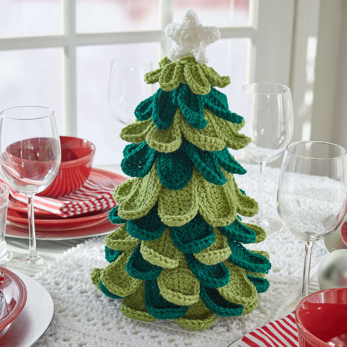 Crochet Holiday Décor made in Red Heart With Love Yarn