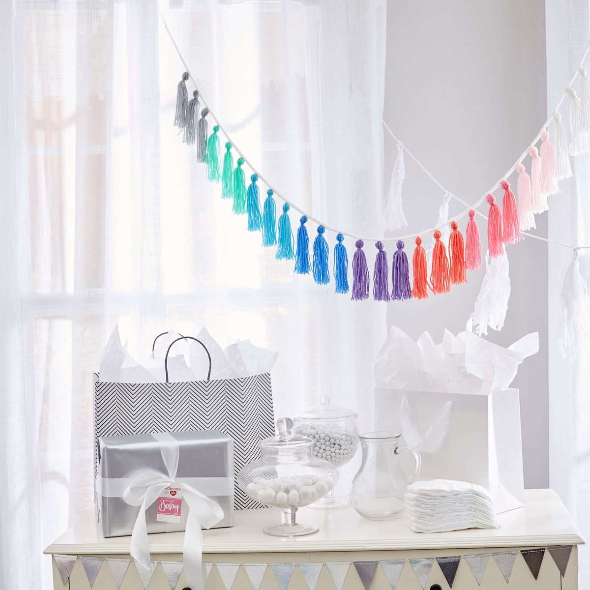 Crochet Garland made in Red Heart Baby Hugs Light Yarn