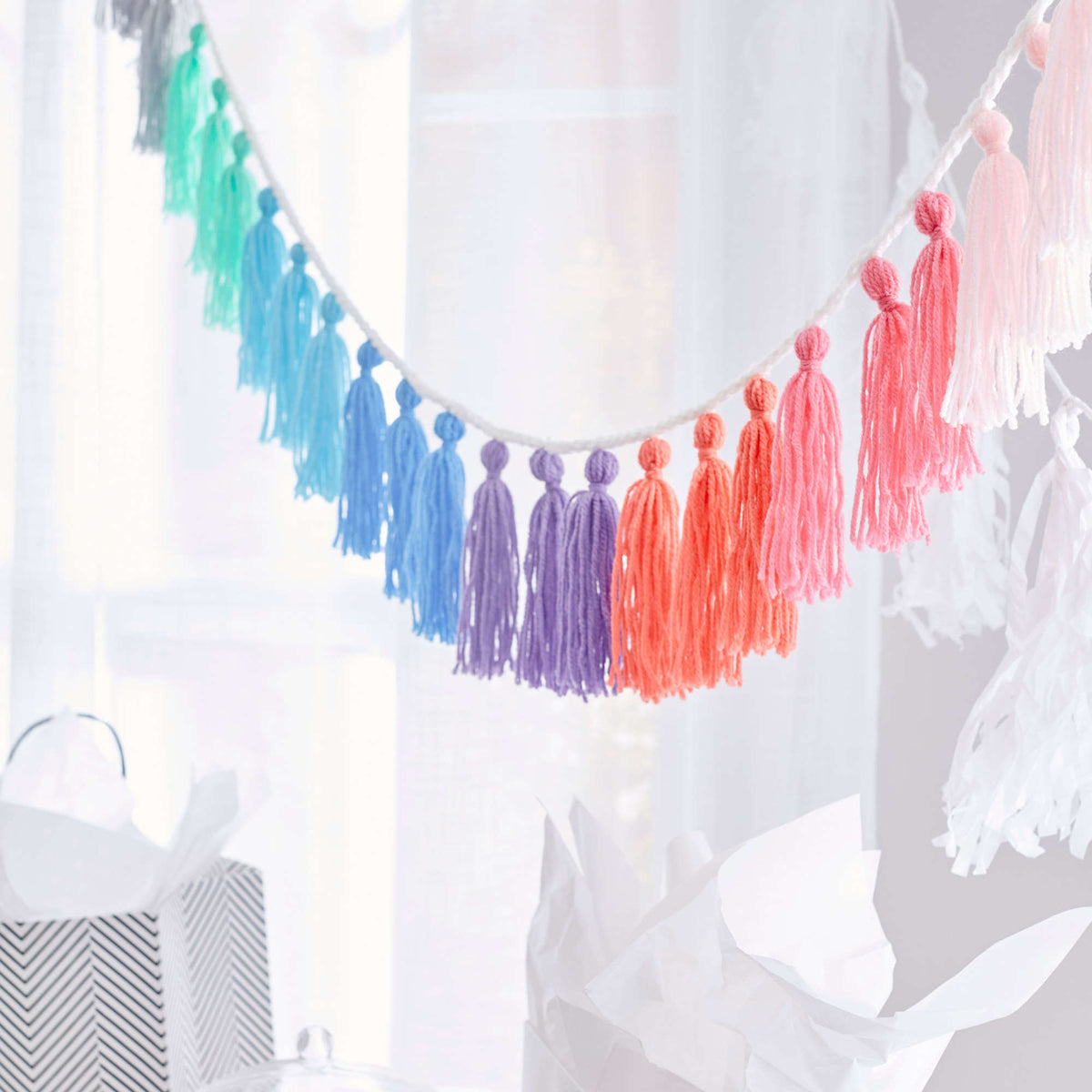 Crochet Garland made in Red Heart Baby Hugs Light Yarn