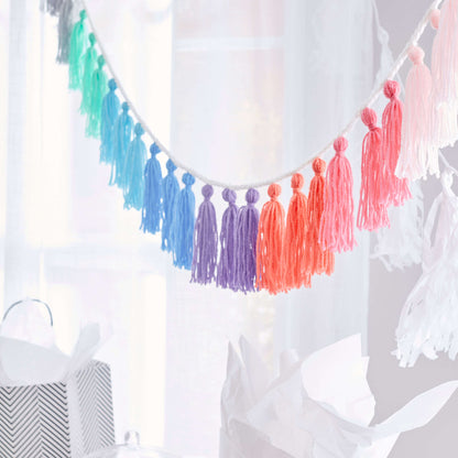 Red Heart Tassel Garland Crochet Garland made in Red Heart Baby Hugs Light Yarn