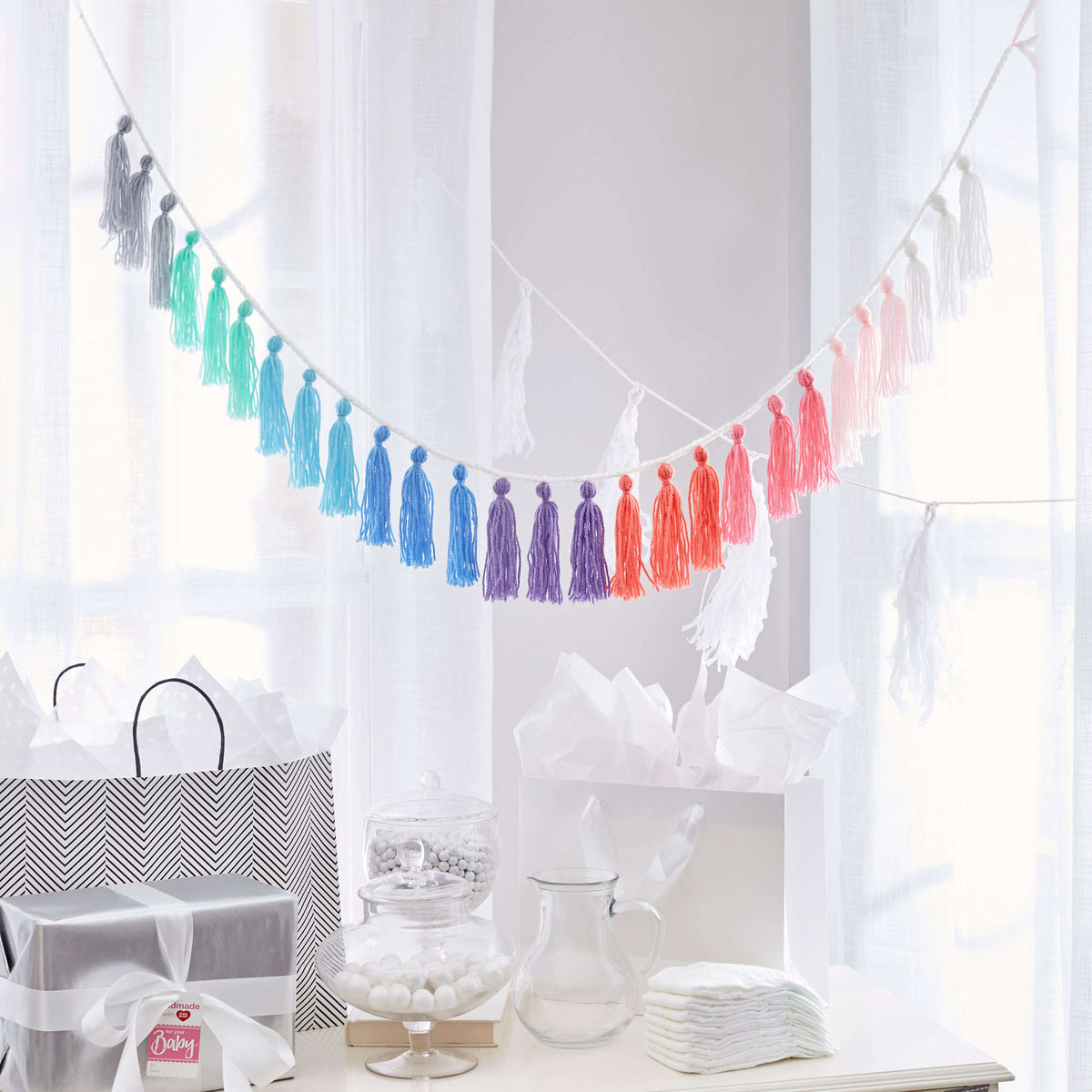 Crochet Garland made in Red Heart Baby Hugs Light Yarn