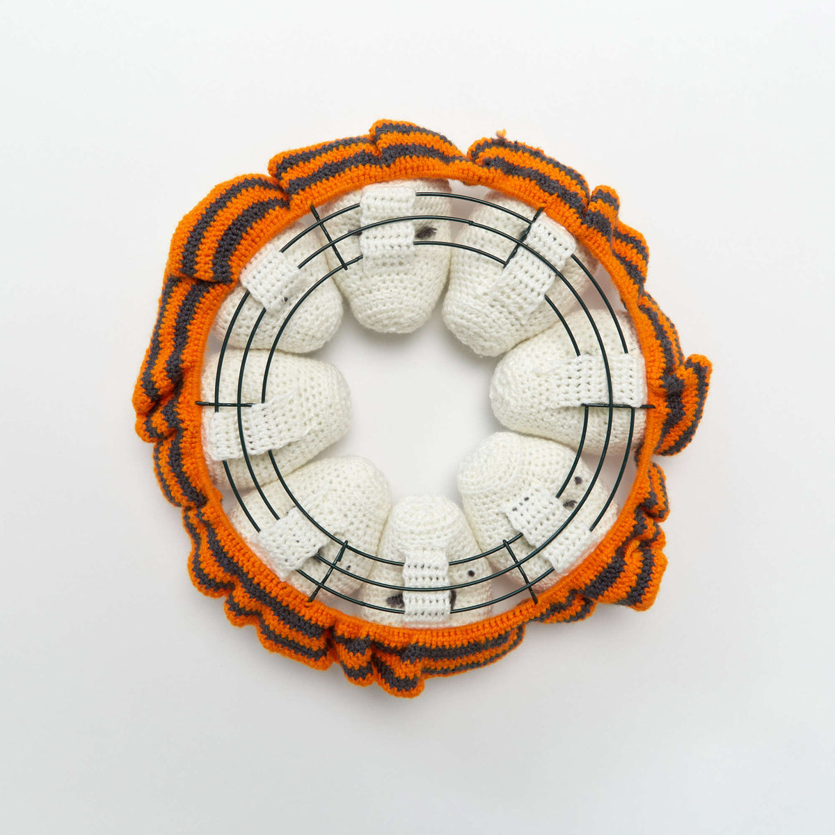 Crochet Wreath made in Red Heart Super Saver Yarn