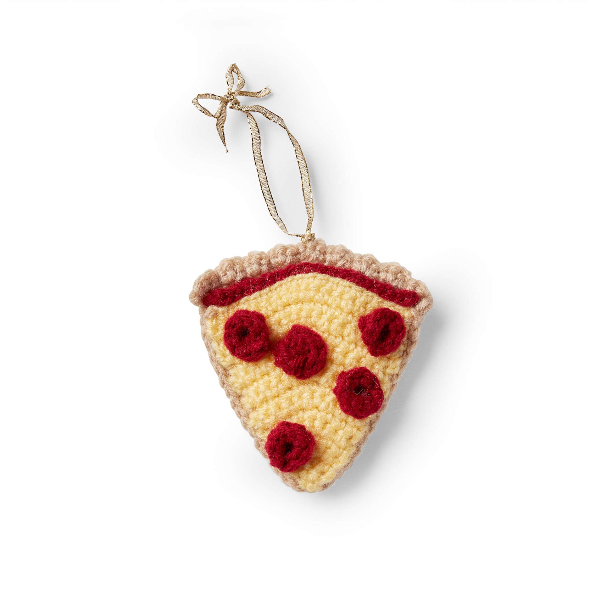 Free Red Heart Crochet Slice Of Pizza Ornament Pattern