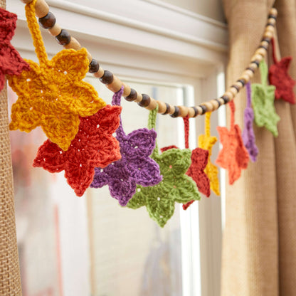 Red Heart Fall Leafy Banner Crochet Red Heart Fall Leafy Banner Pattern Tutorial Image