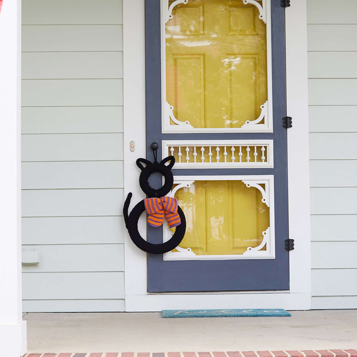 Crochet Wreath made in Red Heart Super Saver Yarn