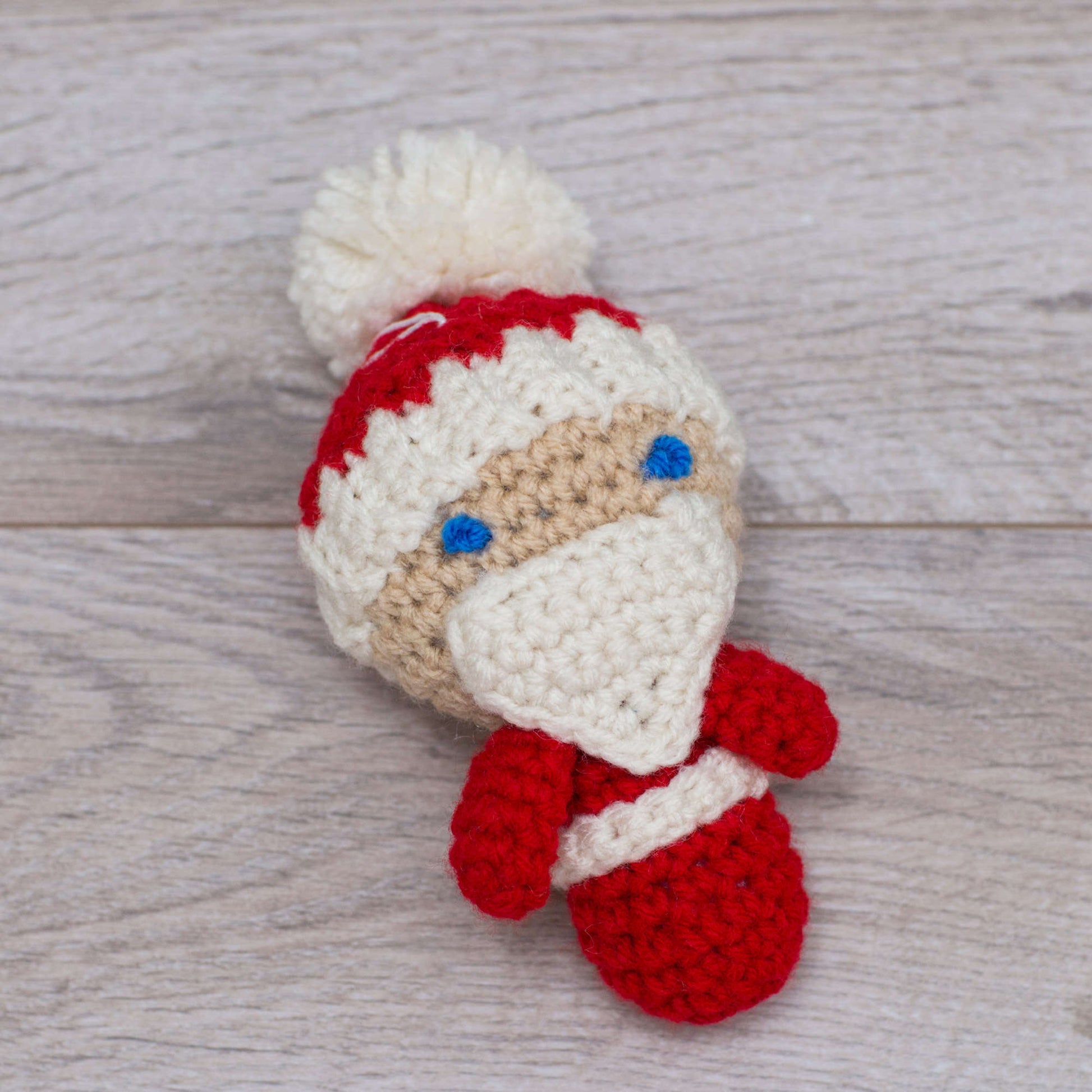 Free Red Heart Amigurumi Santa Ornaments Crochet Pattern