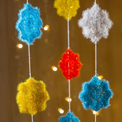 Red Heart Celebration Garland Crochet Garland made in Red Heart Scrubby Sparkle Yarn