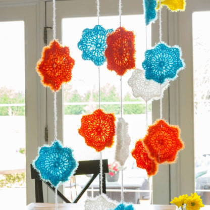 Red Heart Celebration Garland Crochet Garland made in Red Heart Scrubby Sparkle Yarn